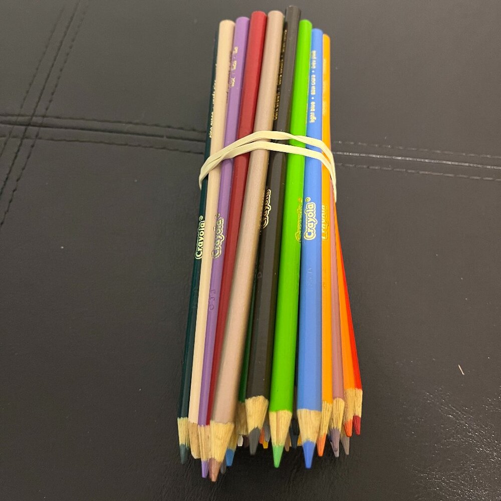 40+ Crayola Colored Pencil Crayons Full Length Set Mixed Shades Upcycled Lot